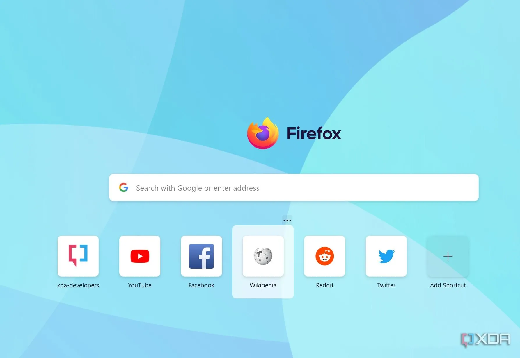 Giao diện trang chủ thân thiện và trực quan của trình duyệt Firefox