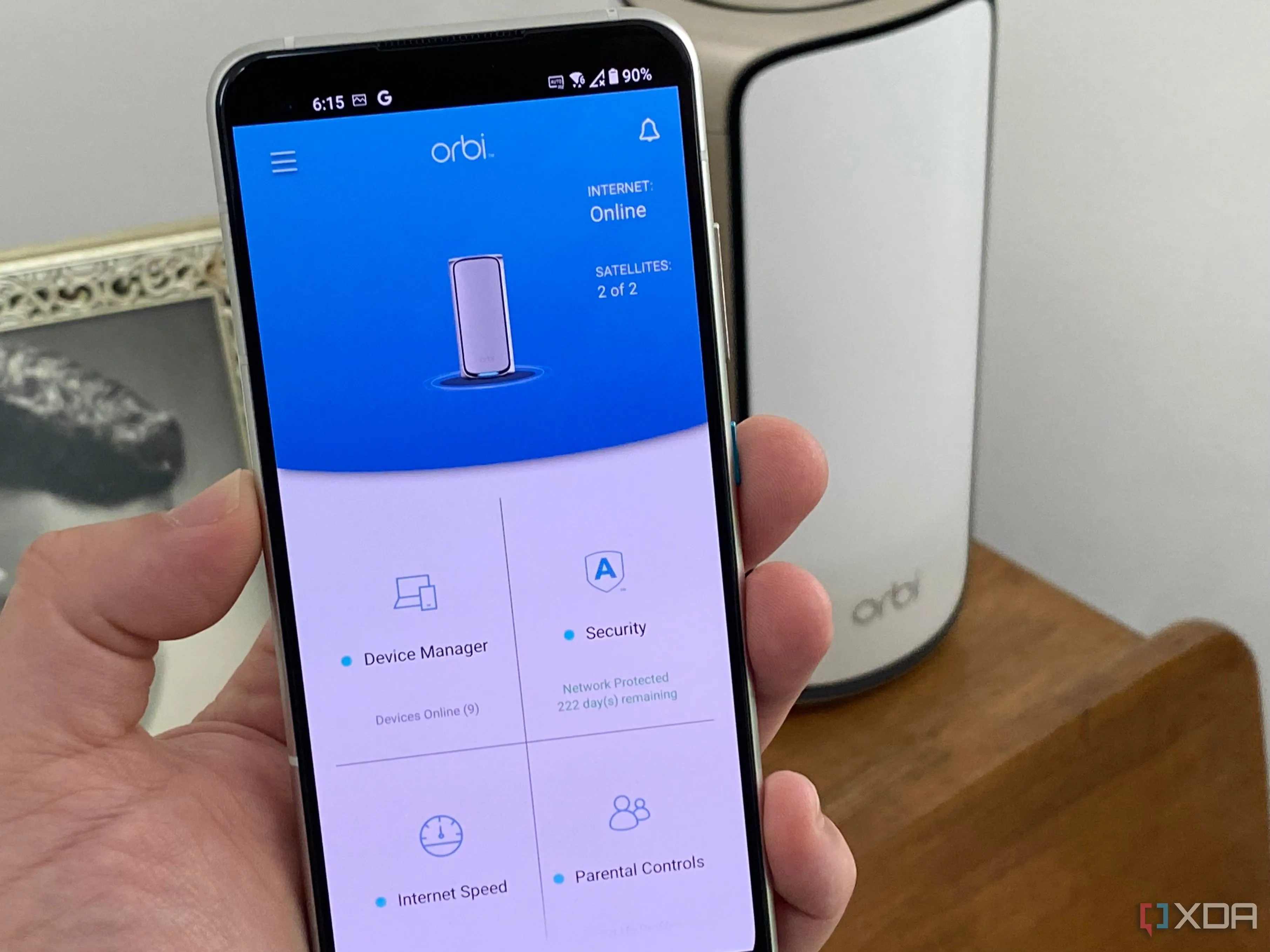 Giao diện ứng dụng Netgear Orbi trên điện thoại Zenfone 8 để quản lý cài đặt router