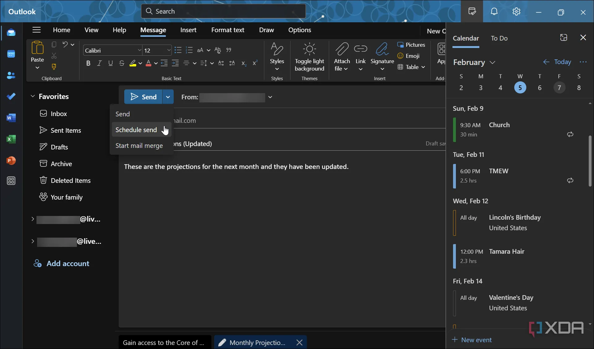 Giao diện ứng dụng Outlook mới trên Windows 11