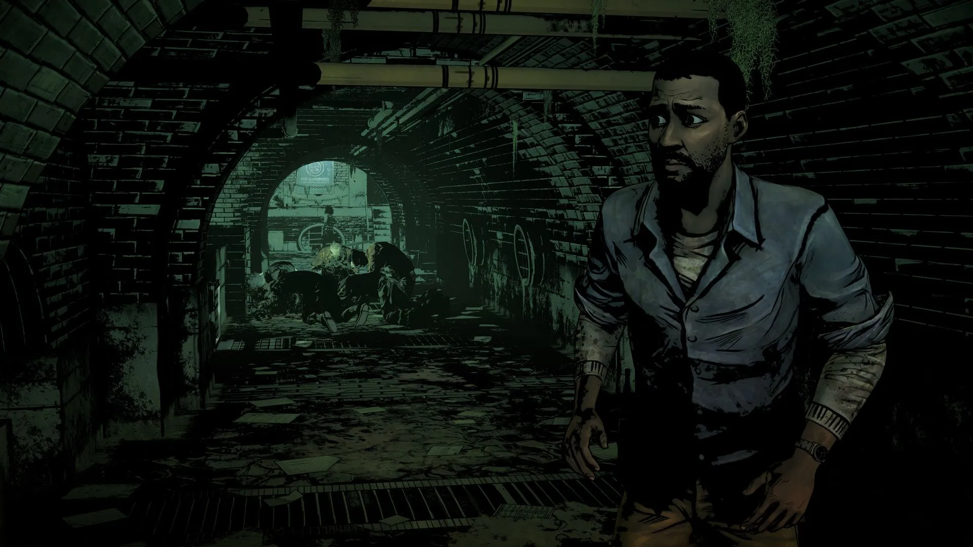 Góc nhìn từ trên cao của một thị trấn bị zombie xâm chiếm