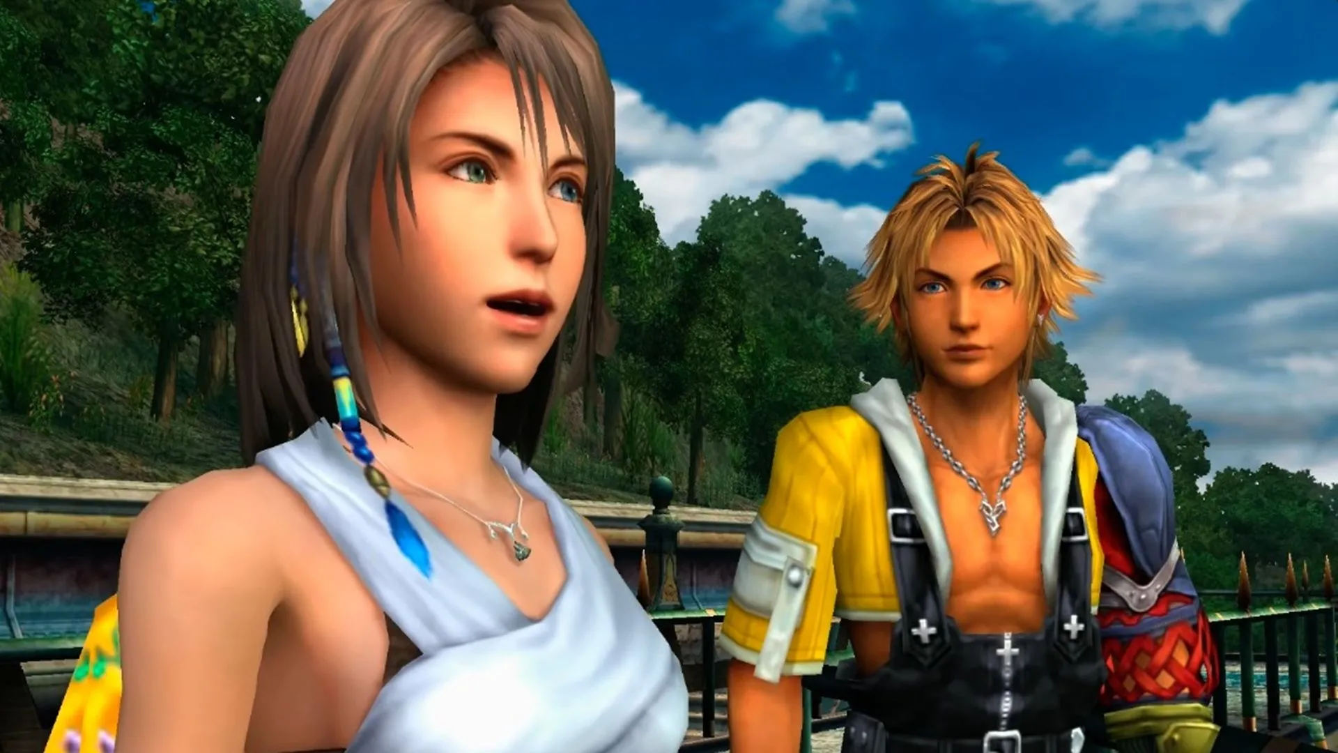 Gương mặt cảm xúc của Tidus và Yuna trong cảnh &quot;tiếng cười&quot; nổi tiếng của Final Fantasy X
