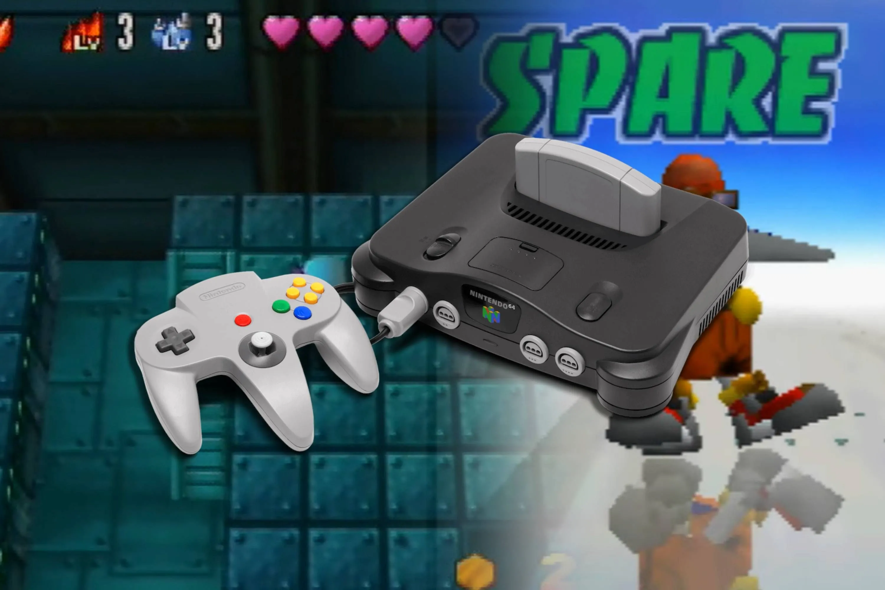 Hai băng game Nintendo 64 hiếm có, một trong số đó là Star Wars: Shadows of the Empire, trên nền hộp game