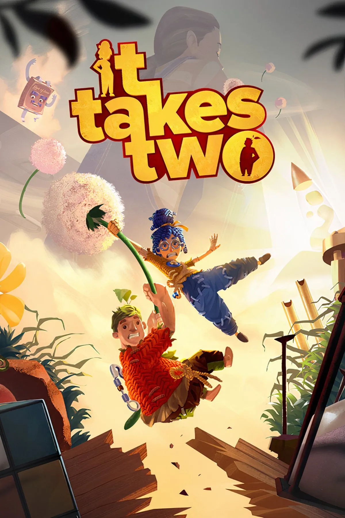 Hai nhân vật búp bê của cặp vợ chồng Cody và May cùng nhau vượt qua thử thách trong game It Takes Two