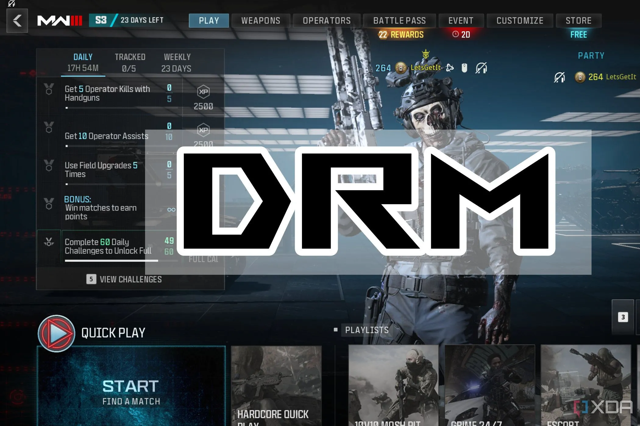 Hệ thống DRM được áp dụng trên game Call of Duty Modern Warfare 3