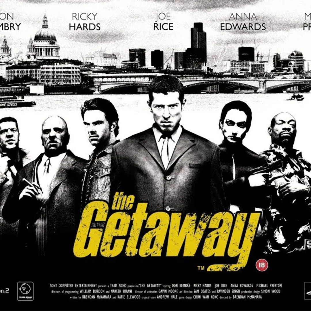 Hình ảnh bìa game The Getaway, một tựa game thế giới mở lấy bối cảnh London trên PS2.