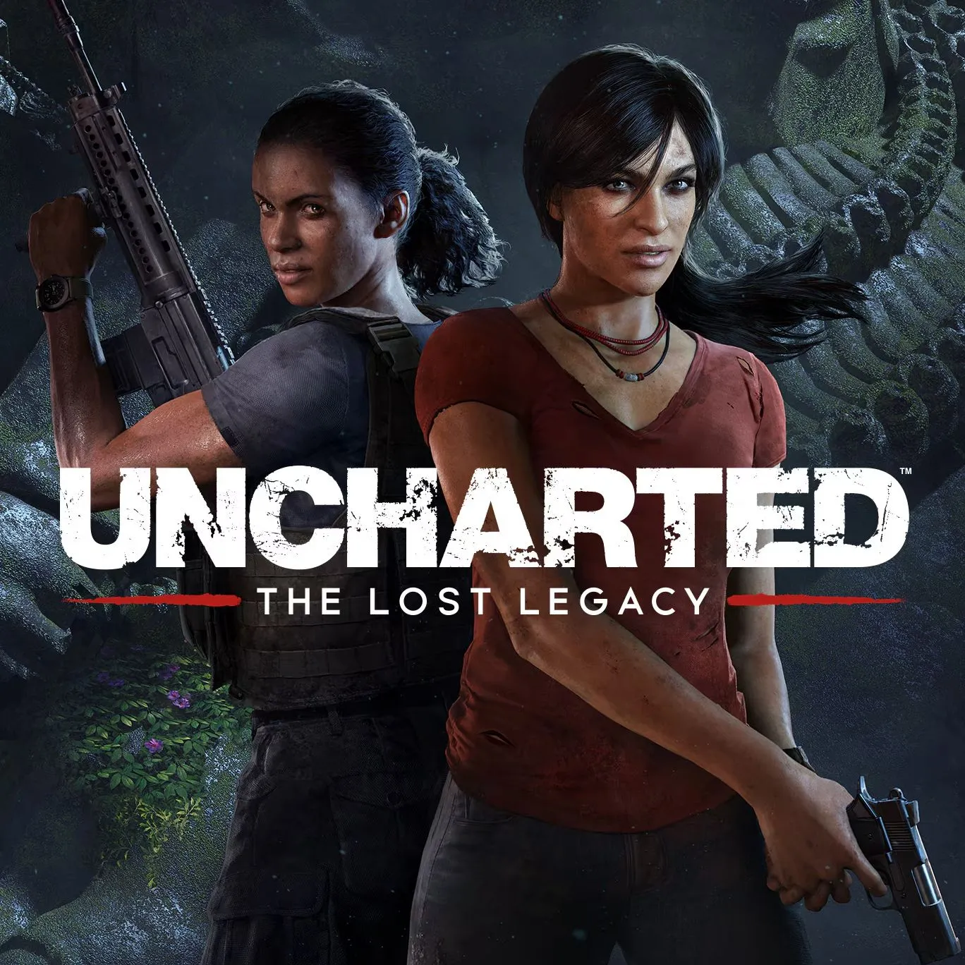 Hình ảnh bìa game Uncharted: The Lost Legacy với Chloe Frazer và Nadine Ross