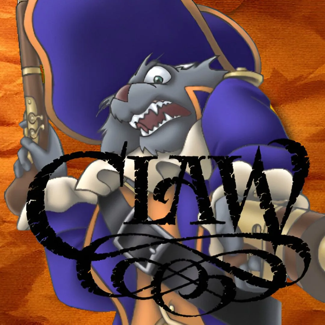 Hình ảnh bìa sản phẩm gốc của tựa game Captain Claw (1997) từ Monolith Productions, một biểu tượng của game platformer cổ điển.