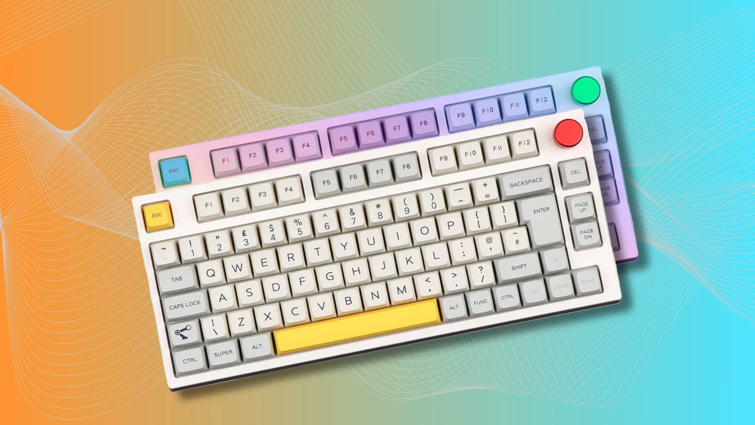 Hình ảnh cận cảnh một chiếc bàn phím cơ màu đen với đèn nền RGB rực rỡ, làm nổi bật các phím và switch