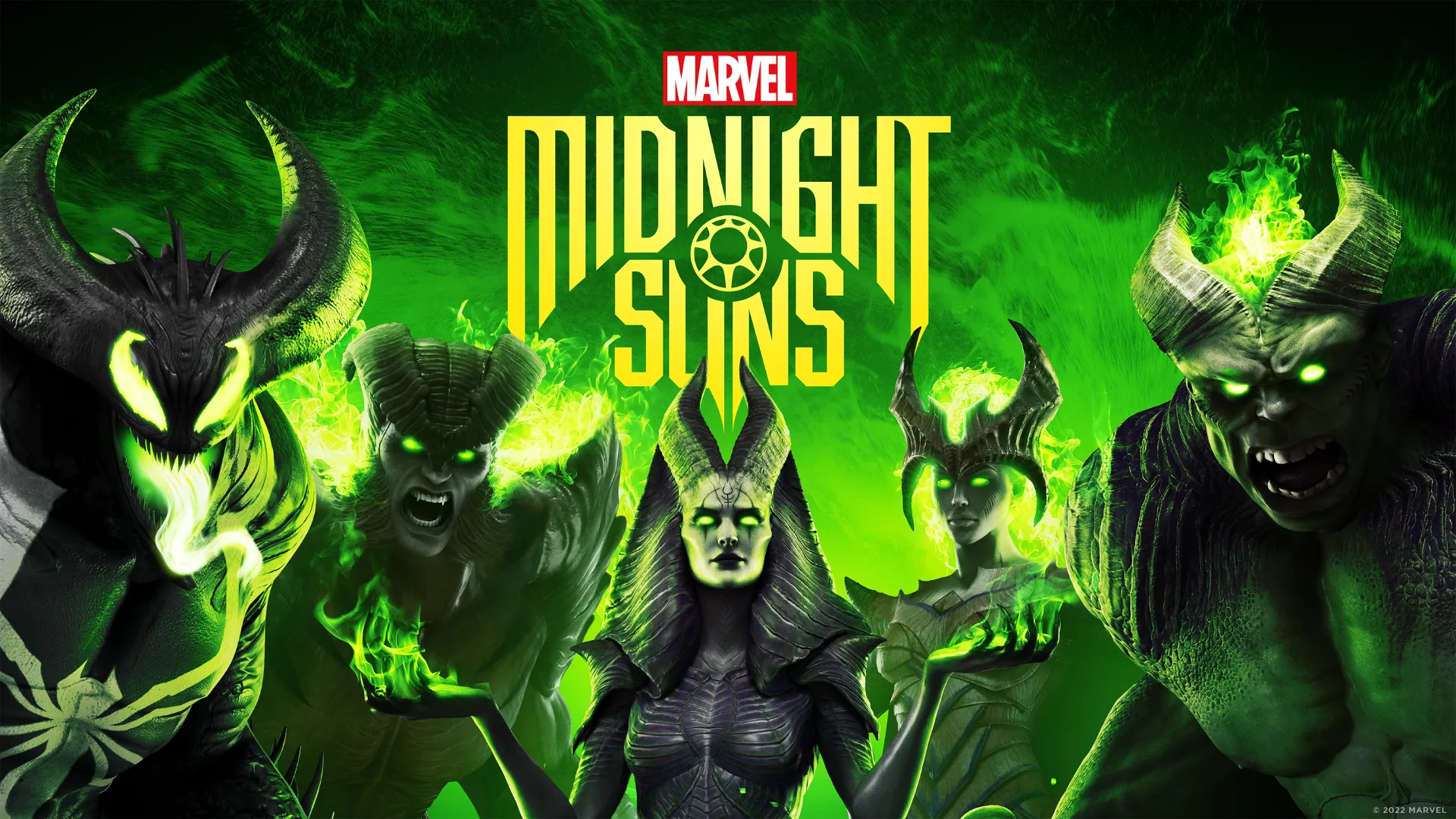 Hình ảnh chính của phiên bản Legendary Edition của Marvel's Midnight Suns, giới thiệu các nhân vật và giá trị gói nội dung mở rộng