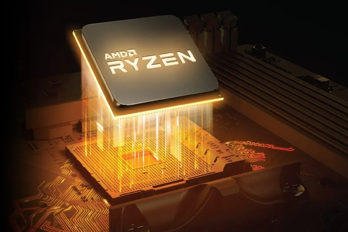 Hình ảnh chip xử lý AMD Ryzen, đại diện cho dòng CPU Zen 3 với công nghệ 3D V-Cache đột phá