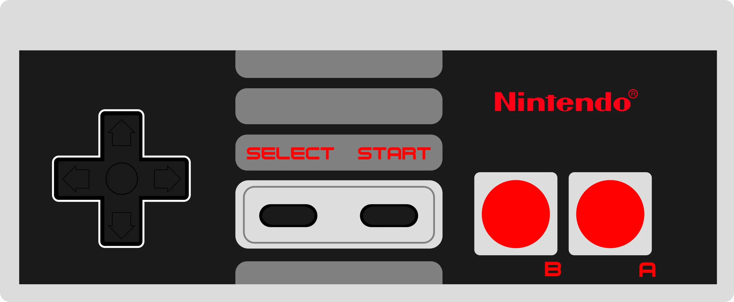 Hình ảnh đồ họa minh họa tay cầm NES cổ điển, biểu tượng của kỷ nguyên gaming