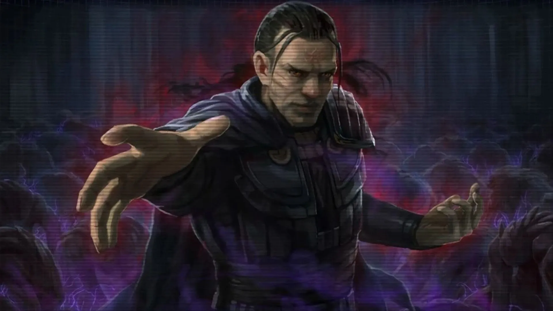 Hình ảnh Exar Kun xuất hiện dưới dạng hologram trong tựa game Star Wars The Old Republic, biểu tượng của sự sa ngã Jedi.