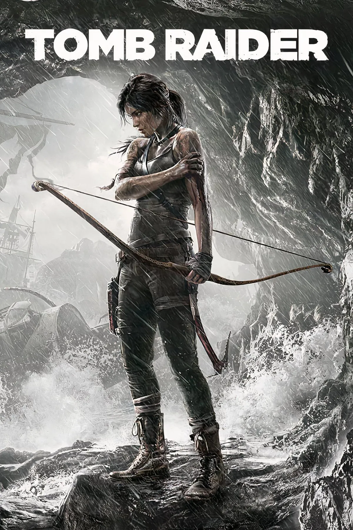 Hình ảnh Lara Croft trong game Tomb Raider (2013), miêu tả hành trình sinh tồn đầy thử thách của cô trên một hòn đảo bí ẩn, đánh dấu sự tái khởi động của series.