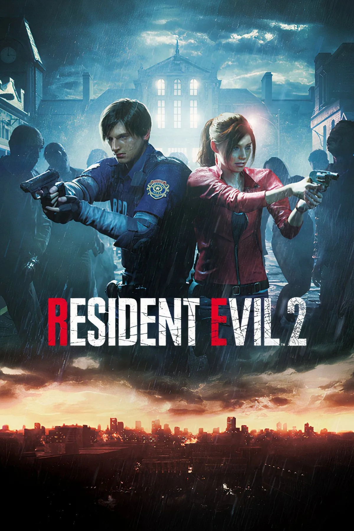 Hình ảnh Leon S. Kennedy đối mặt với zombie trong Resident Evil 2 Remake, game kinh dị sinh tồn kinh điển.