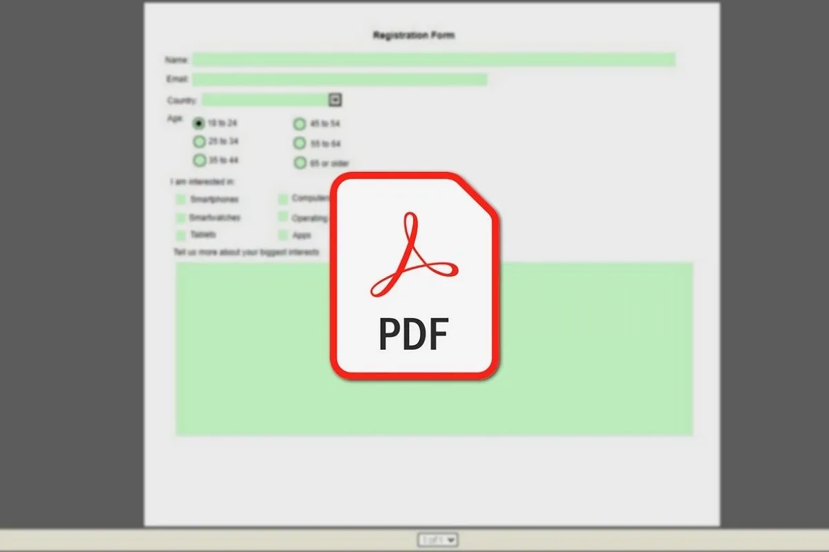Hình ảnh minh họa cách tạo PDF có thể điền, liên quan đến tính năng điền biểu mẫu của PDFgear.