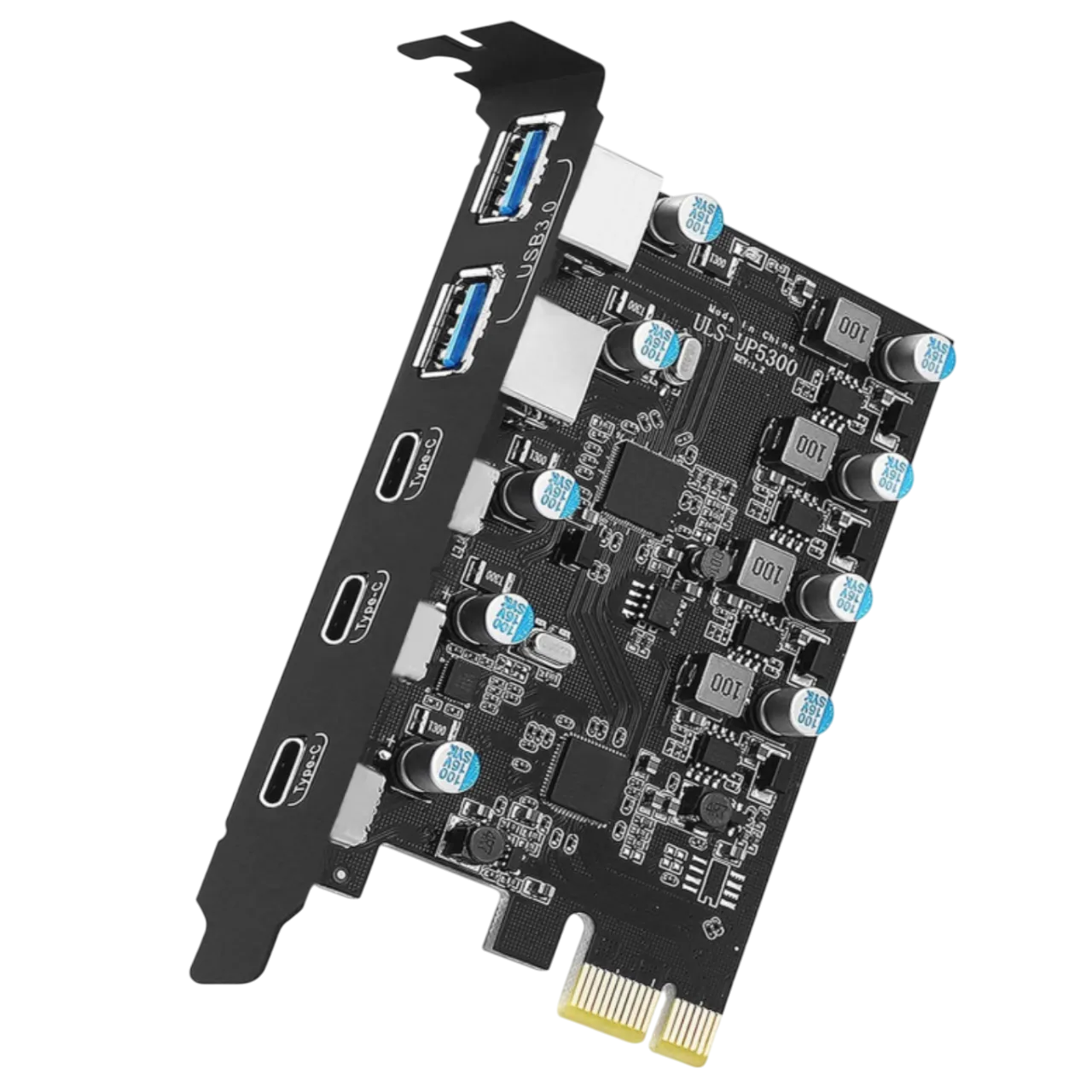 Hình ảnh minh họa card PCIe-to-USB Yeeliya với các cổng USB hiện đại