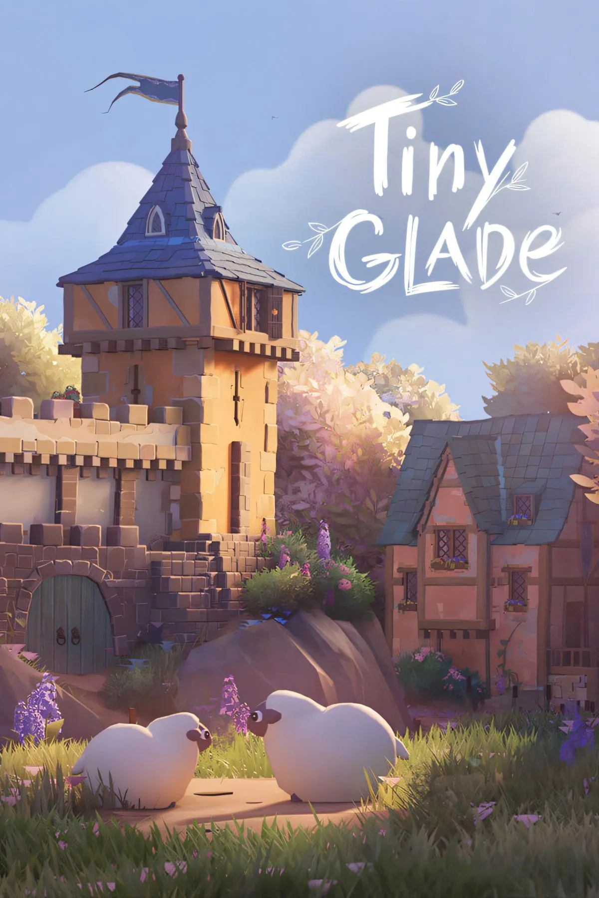 Hình ảnh nghệ thuật của Tiny Glade với ngôi làng thời trung cổ nhỏ bé, màu sắc nhẹ nhàng