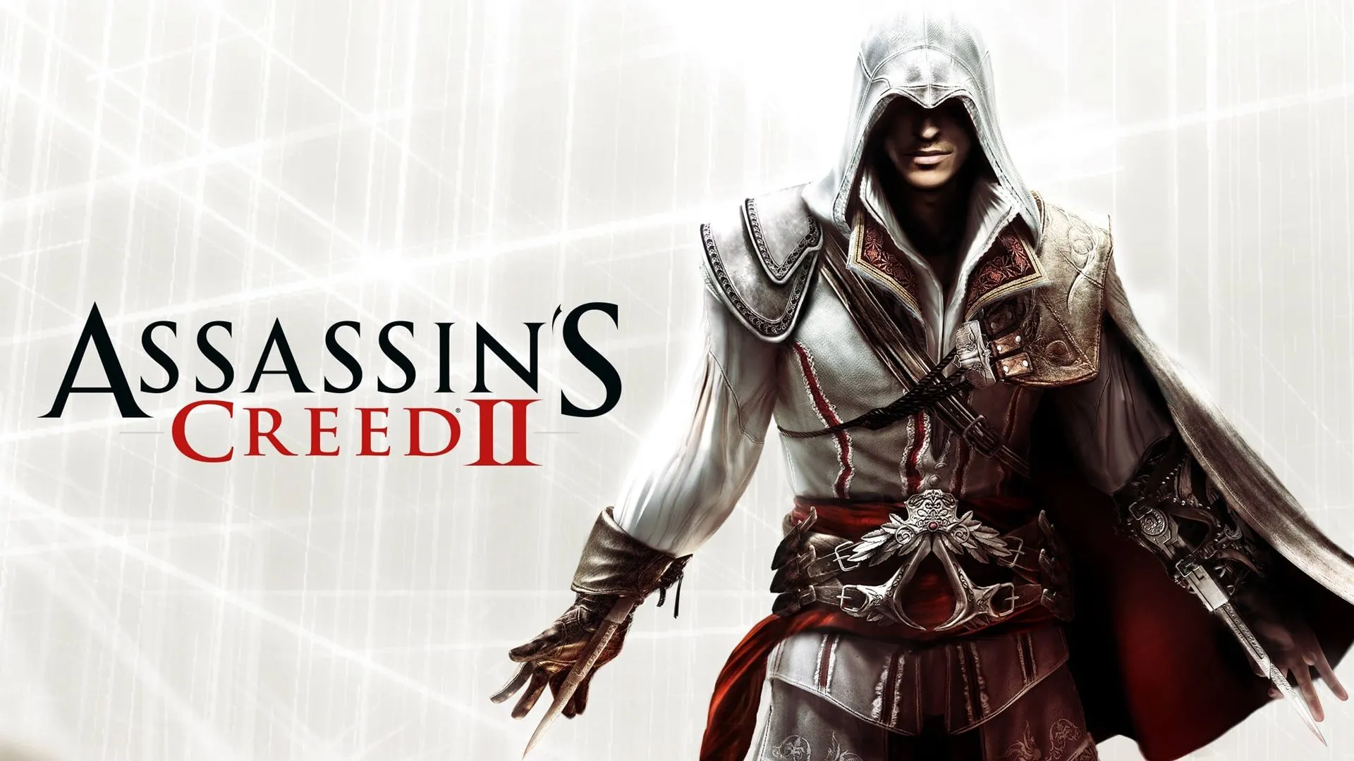 Hình ảnh quảng bá game Assassin's Creed 2 với Ezio Auditore trước bối cảnh nước Ý thời Phục Hưng