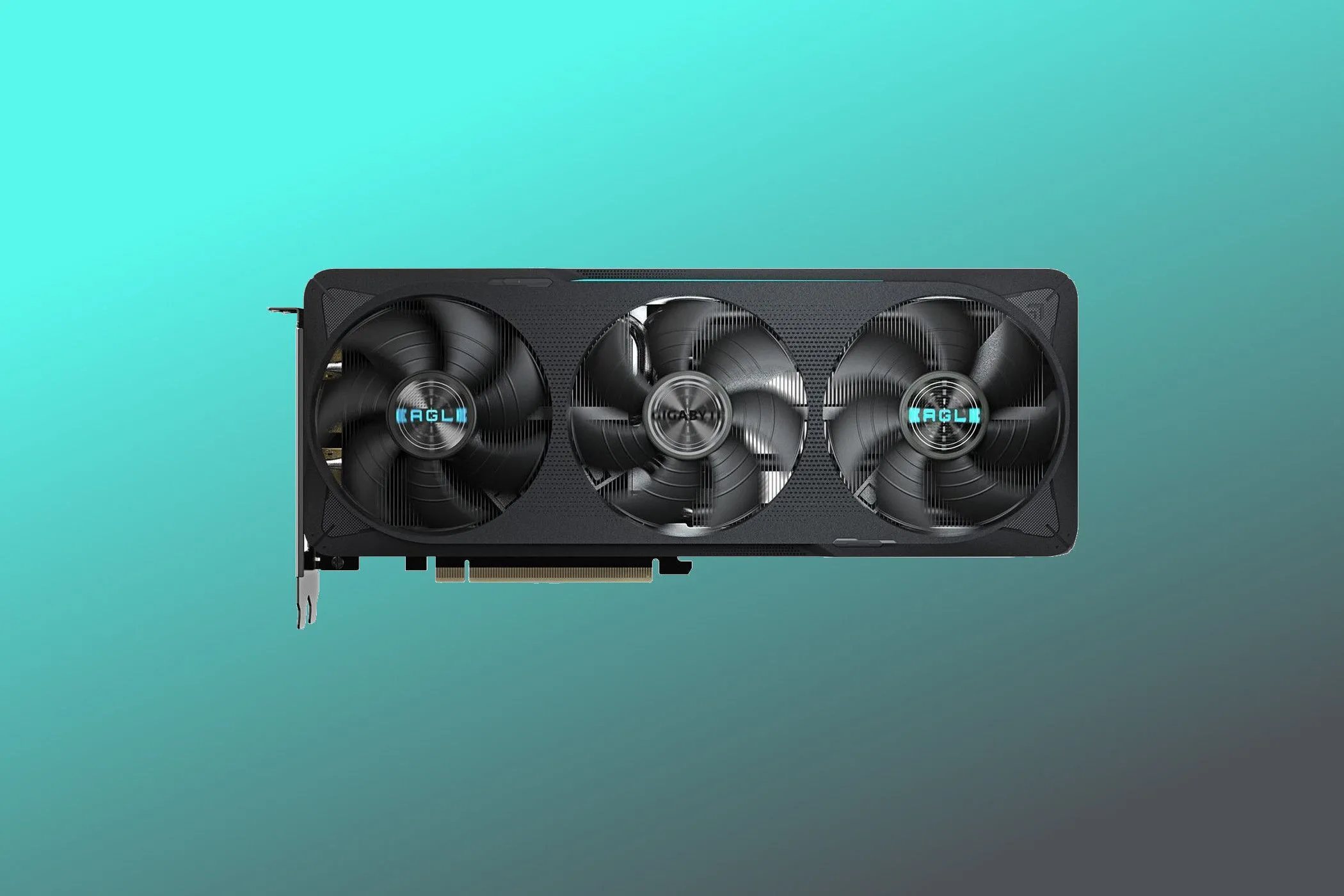 Hình ảnh render card đồ họa Gigabyte Eagle GeForce RTX 5070, thể hiện thiết kế màu sắc và tản nhiệt WINDFORCE.
