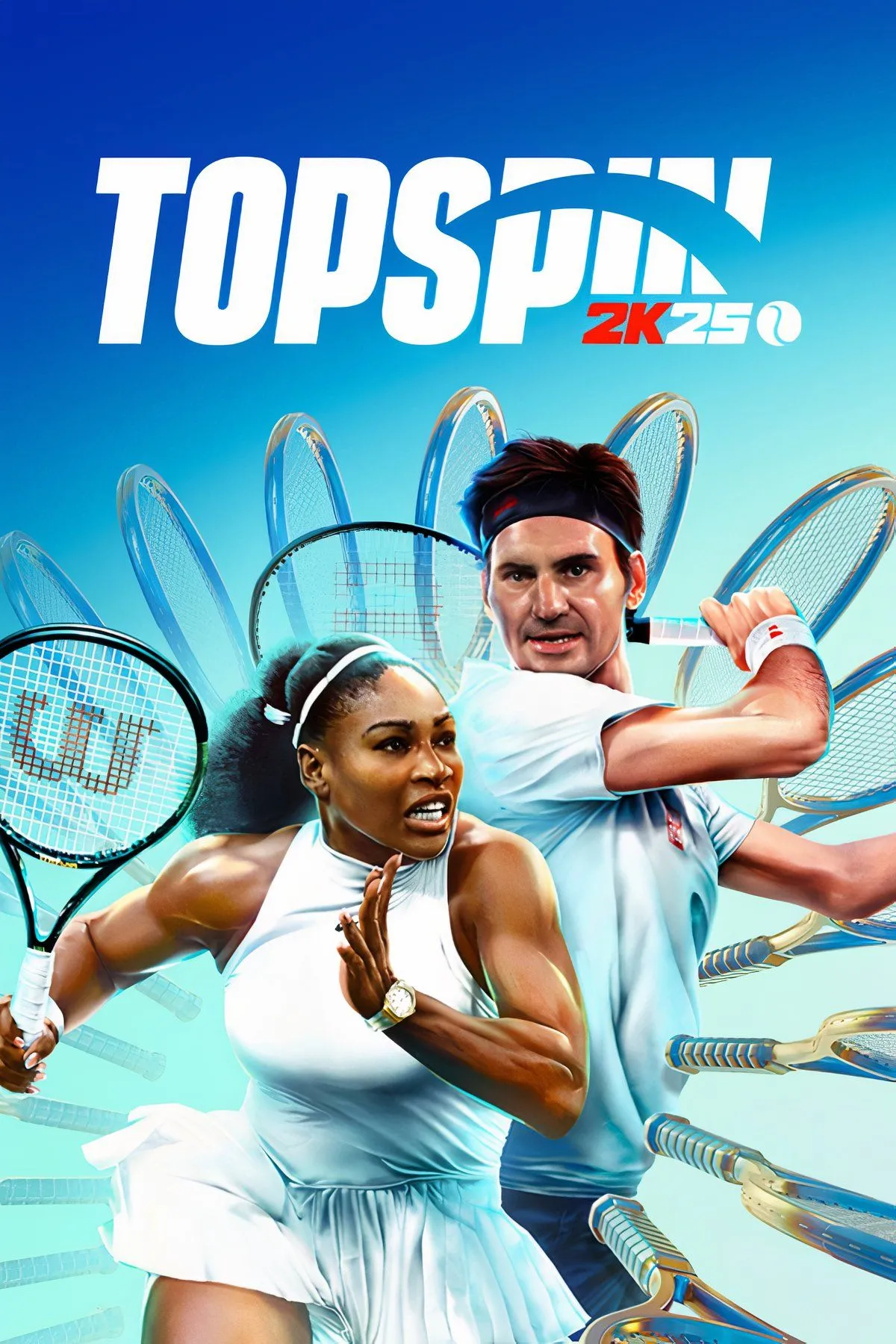 Hình ảnh tay vợt giao bóng trong game TopSpin 2K25