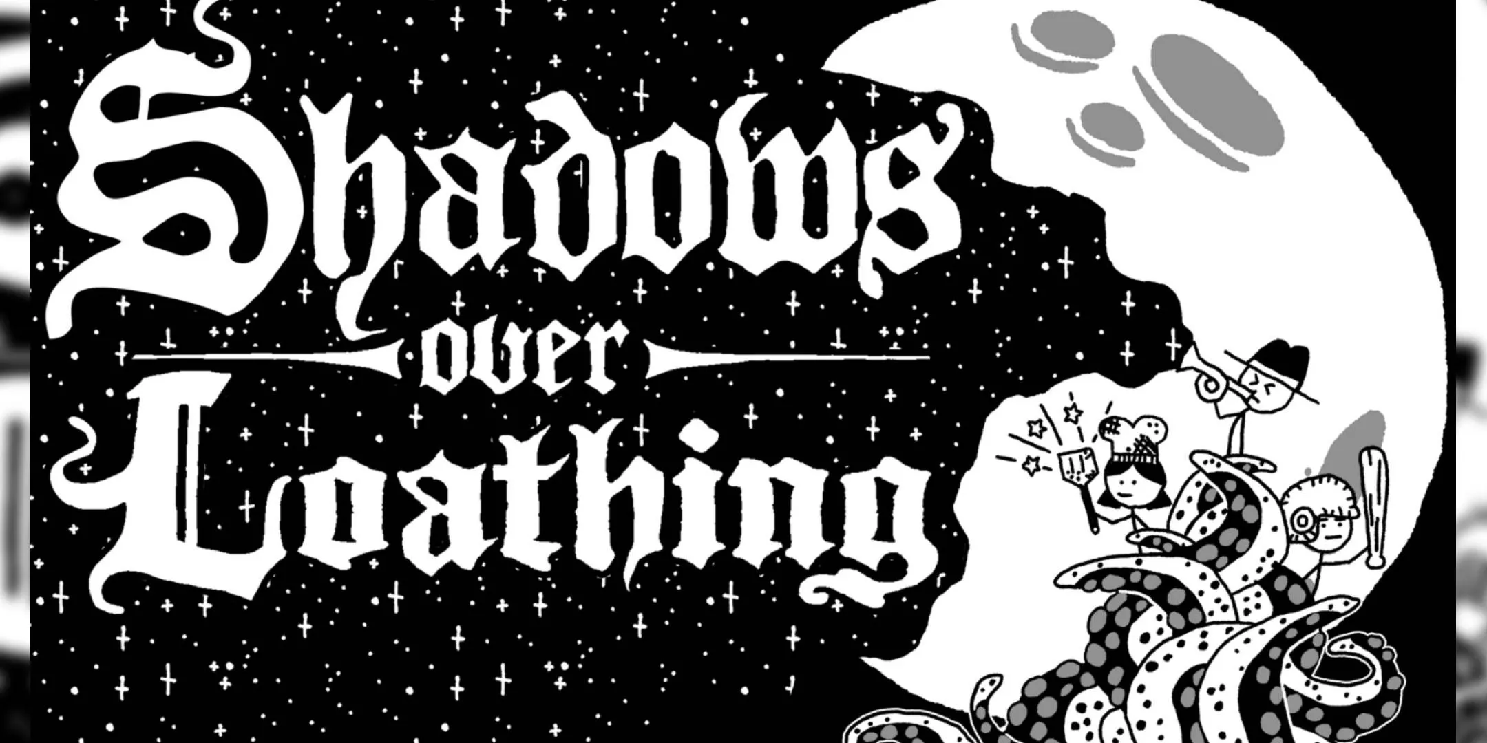 Hình ảnh thế giới Shadows Over Loathing với các yếu tố vẽ tay