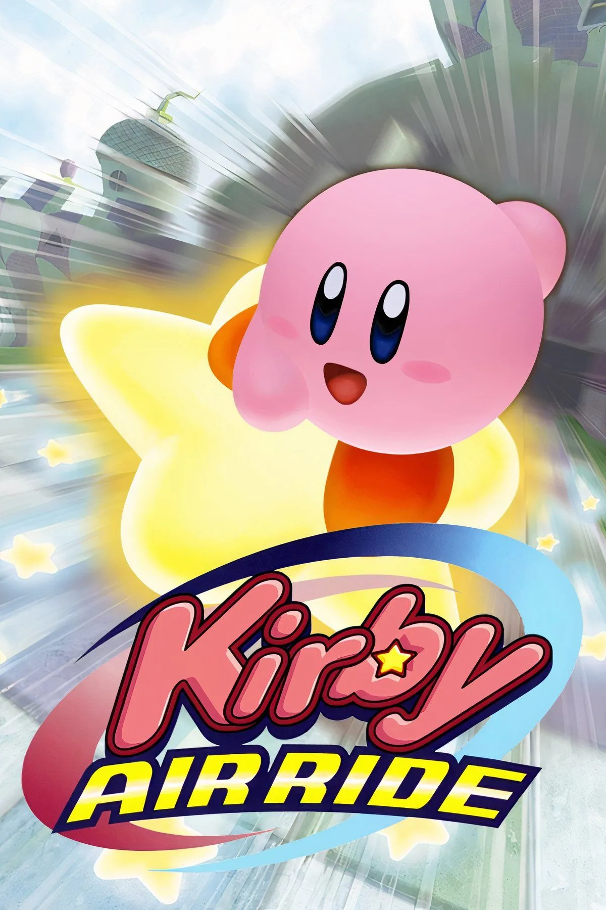 Hình ảnh tổng hợp Kirby và các nhân vật khác trong game đua xe Kirby Air Ride, minh họa sự đa dạng về màn chơi.