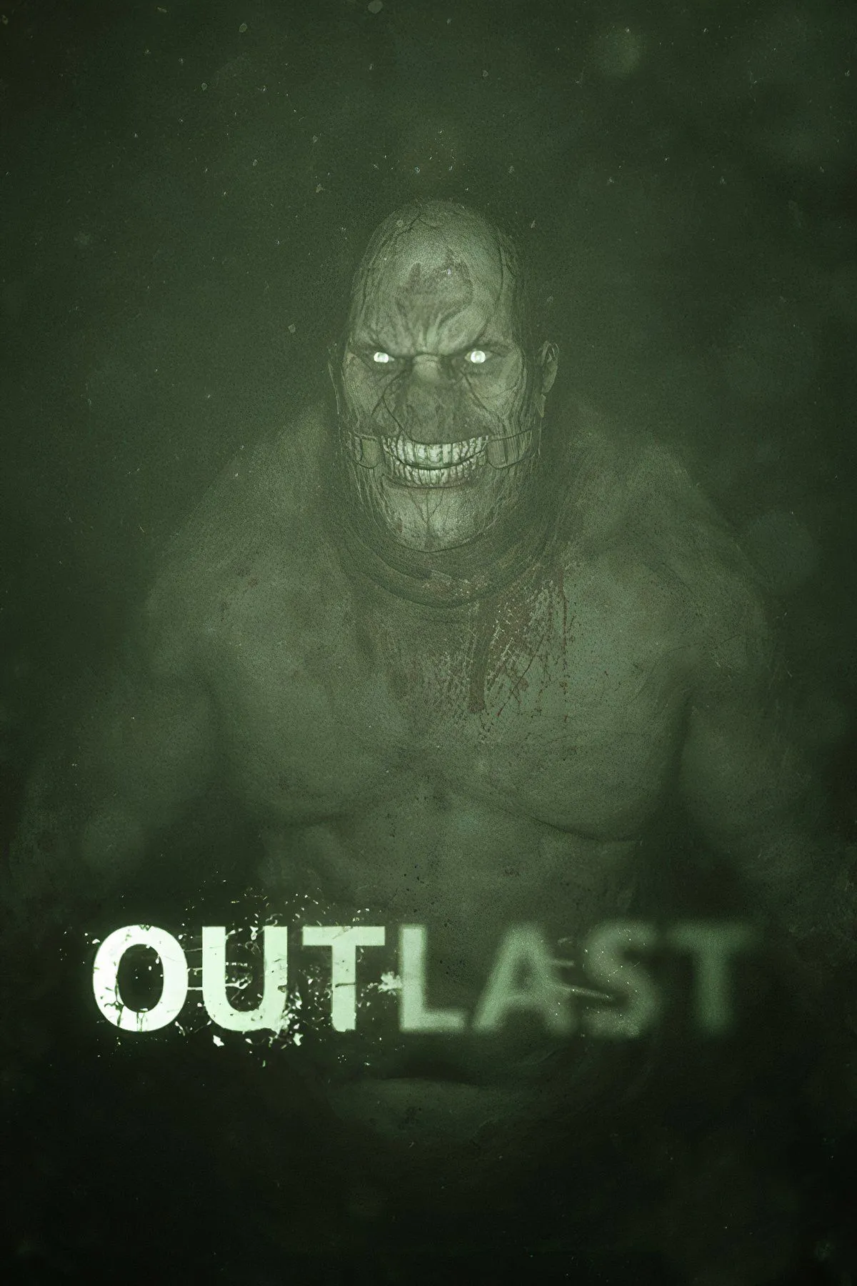 Hình ảnh trong game Outlast với nhân vật chính sử dụng camera nhìn đêm trong bệnh viện tâm thần Mount Massive Asylum, nhấn mạnh yếu tố kinh dị không vũ khí