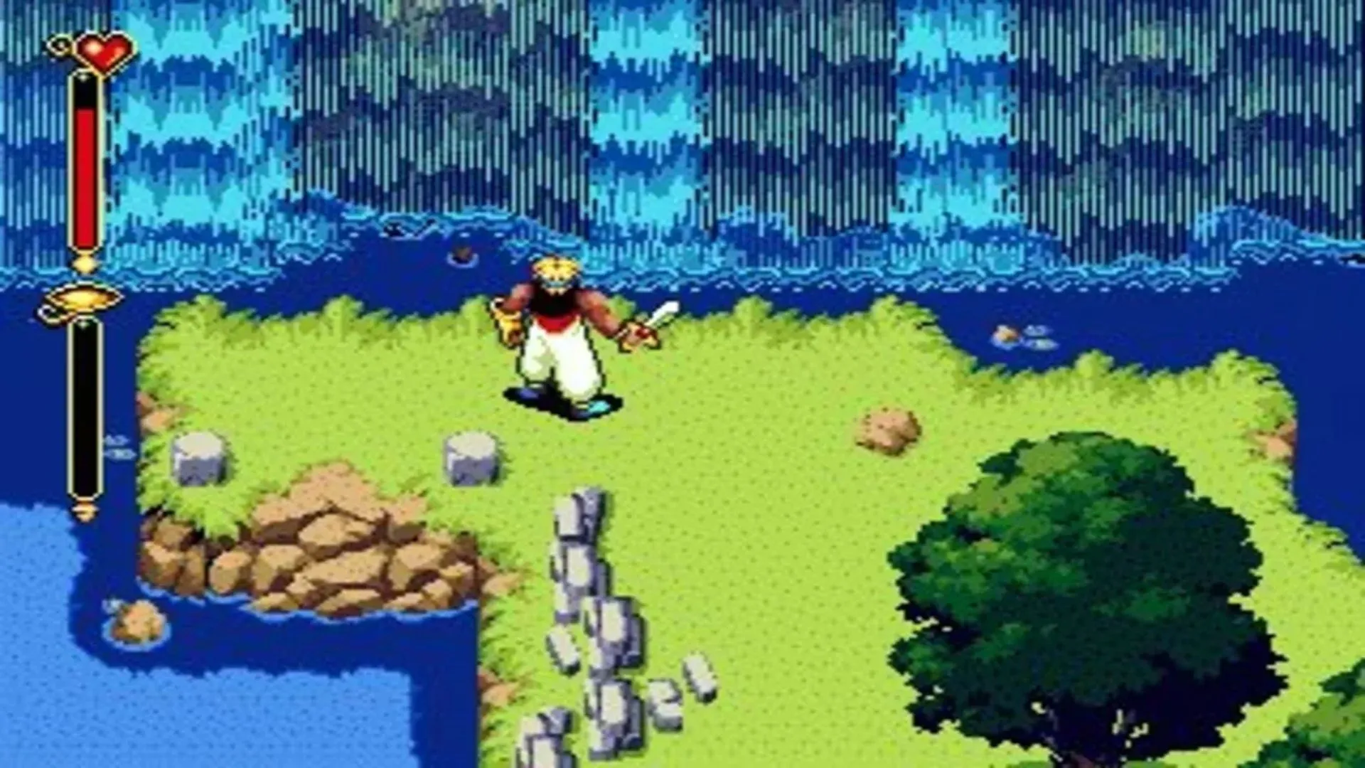 Hoàng tử Ali khám phá thế giới rộng lớn của Beyond Oasis, một game nhập vai hành động kinh điển của Sega Genesis
