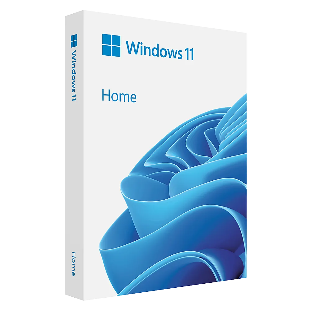 Hộp bán lẻ vật lý của Windows 11 Home màu xanh lam