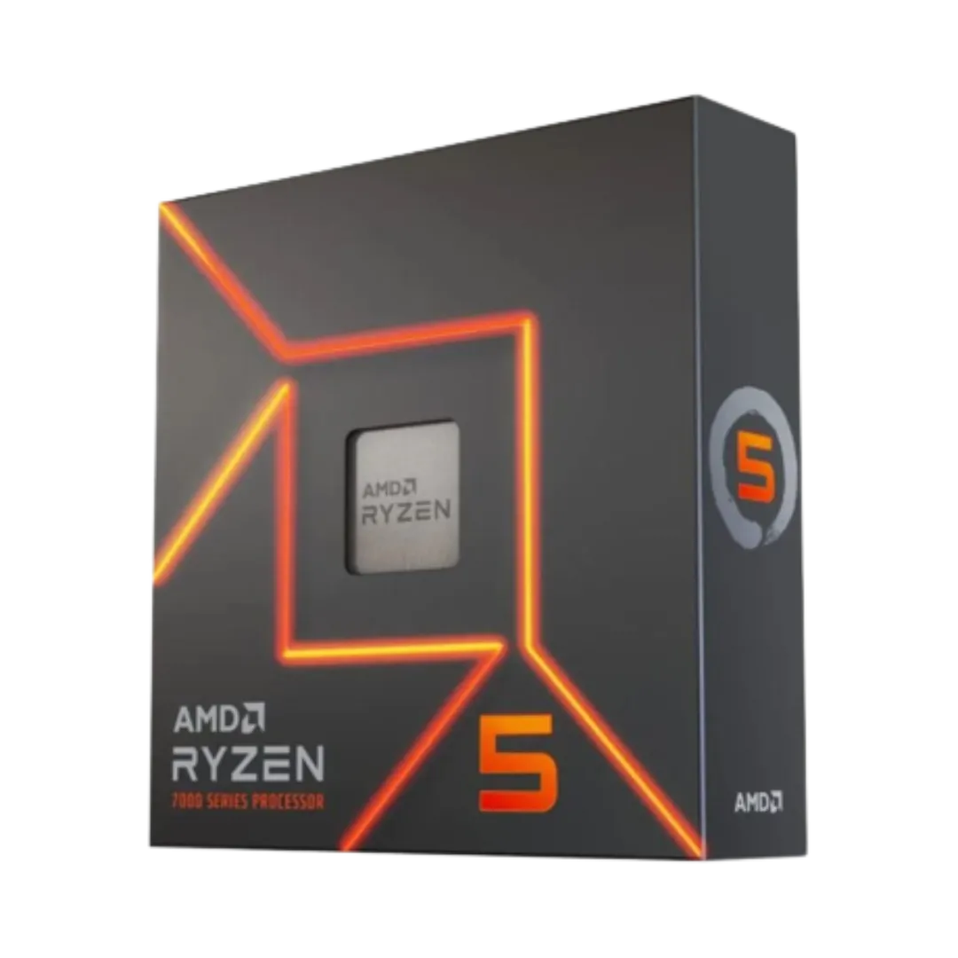 Hộp sản phẩm bộ xử lý AMD Ryzen 5 7600, đại diện cho dòng CPU giá cả phải chăng nhưng mạnh mẽ để chơi CS2