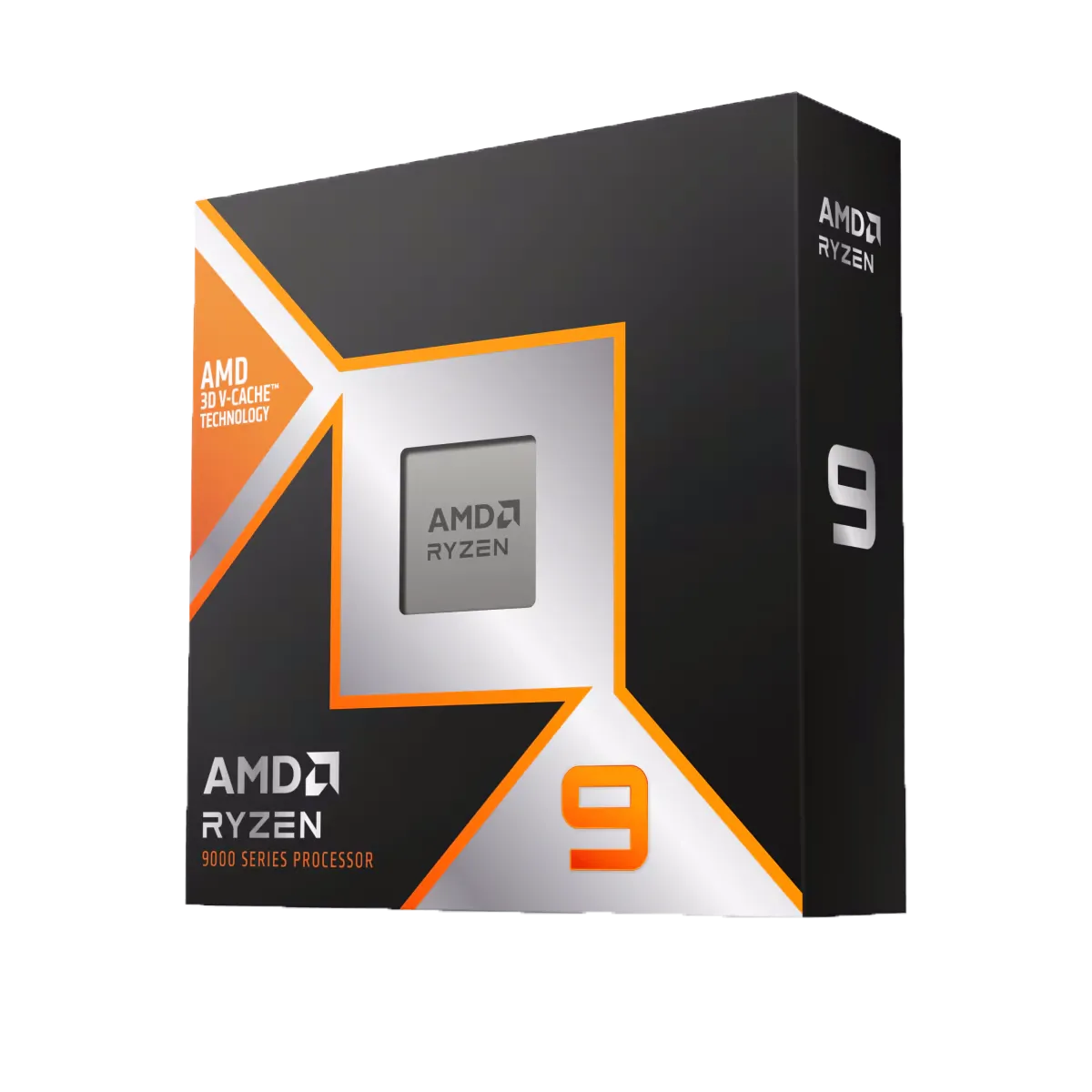 Hộp sản phẩm CPU AMD Ryzen 9 9950X3D, minh họa bộ xử lý hiệu năng cao