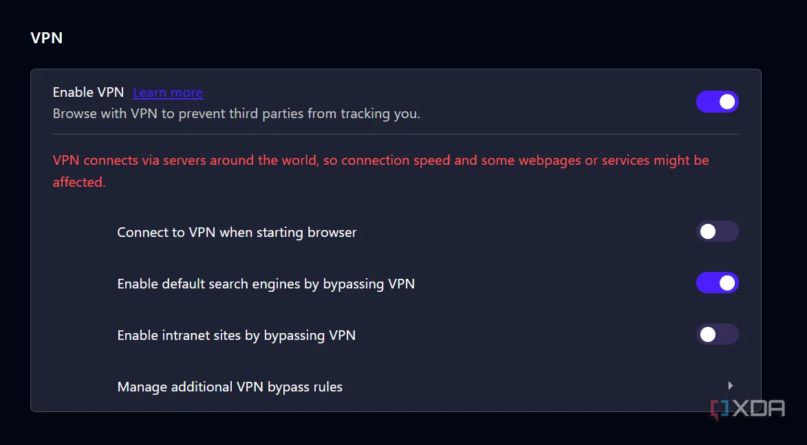 Hướng dẫn bật VPN miễn phí trong cài đặt trình duyệt Opera