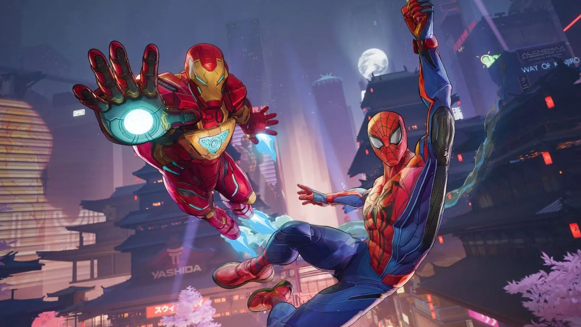 Iron Man và Spider-Man với trang phục độc đáo trong Marvel Rivals, thể hiện nội dung cập nhật liên tục và đa dạng