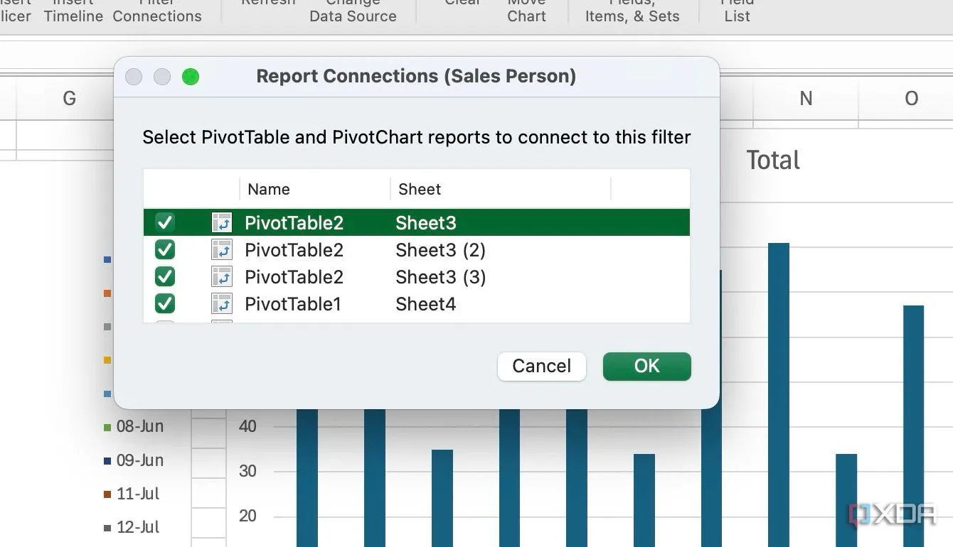 Kết nối Slicer với PivotTable trong Excel