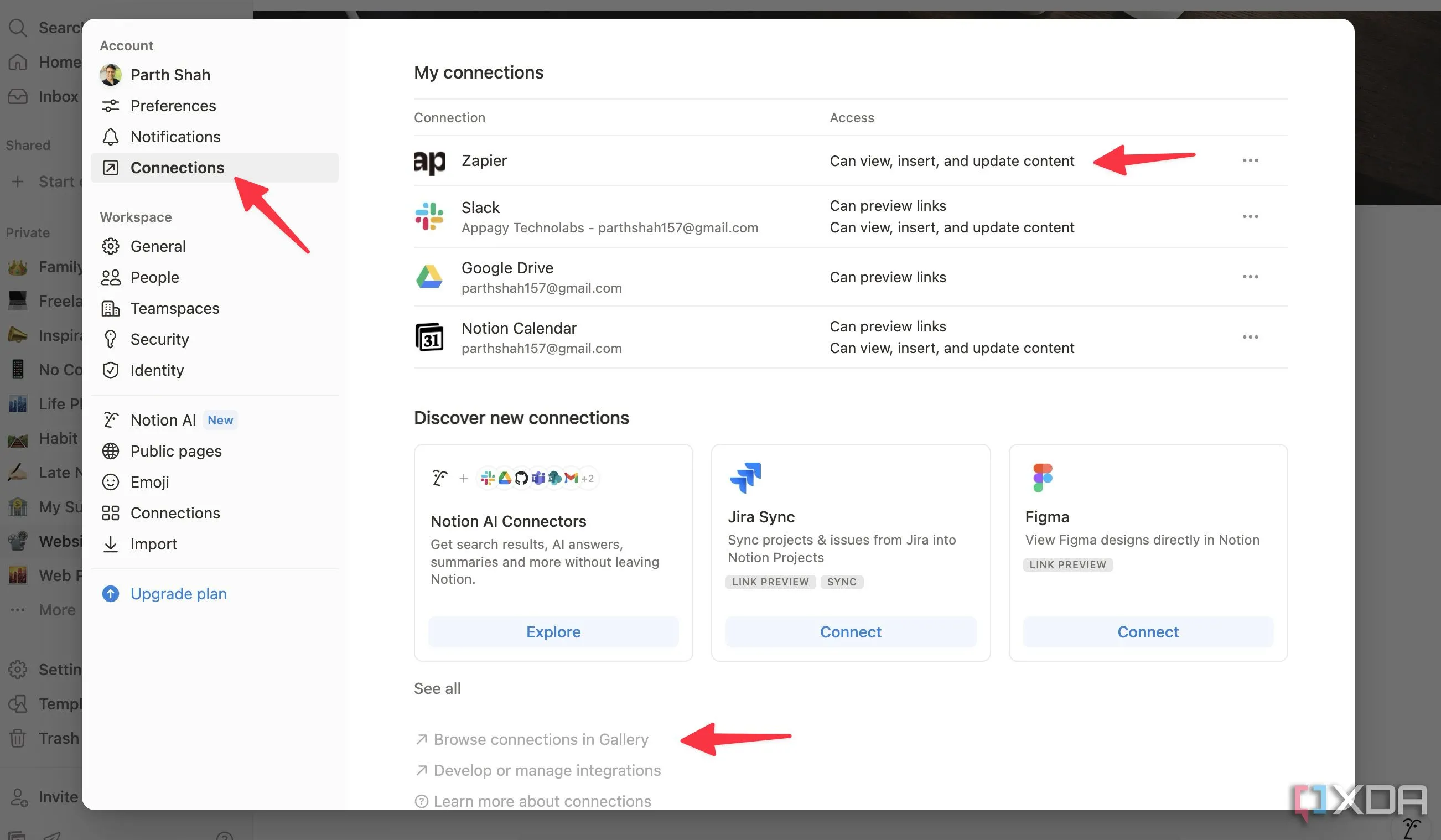 Kết nối tài khoản Notion với Zapier thông qua cài đặt