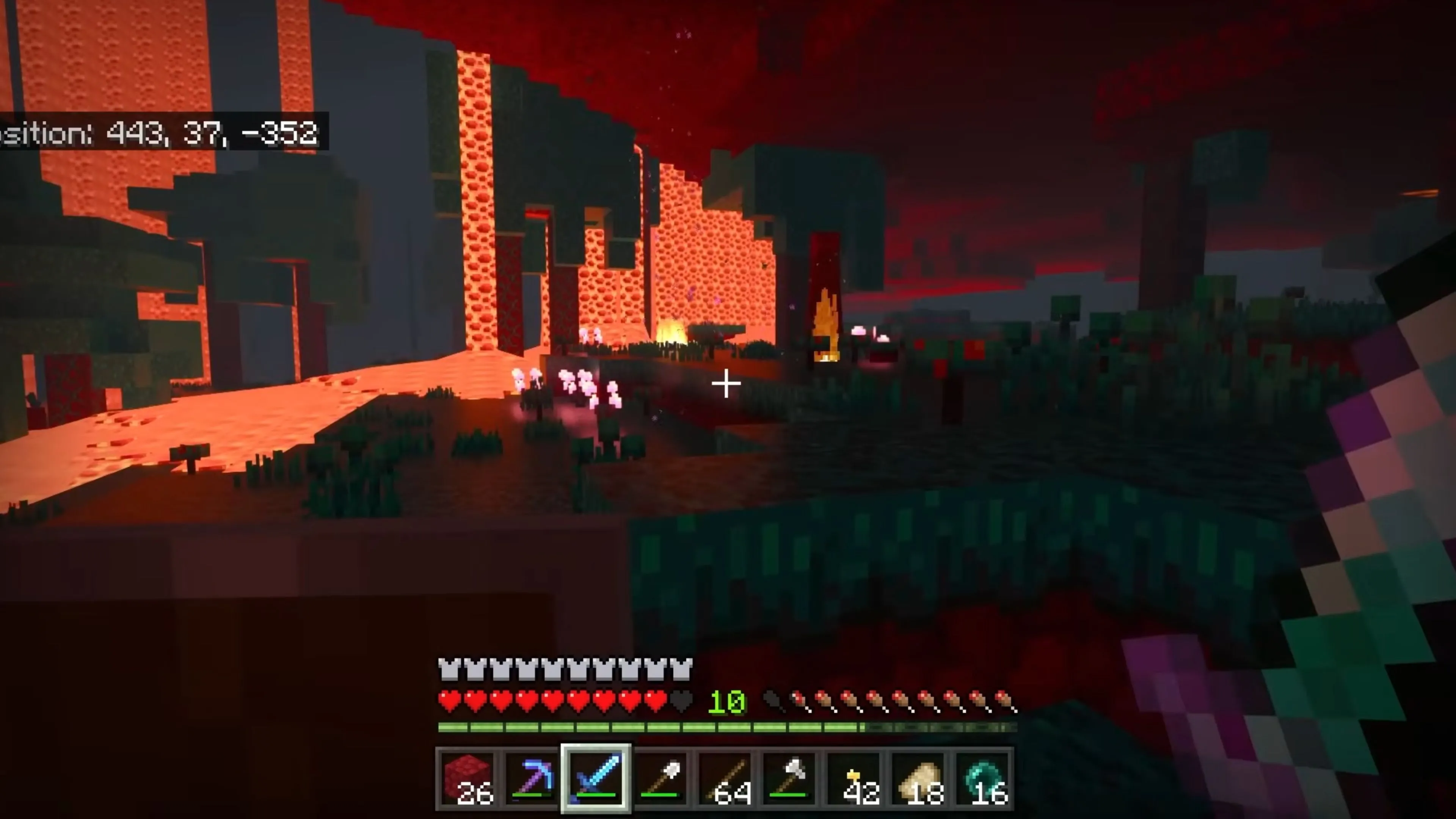 Khung cảnh rộng lớn với các biome đa dạng như núi, sông, rừng trong Minecraft