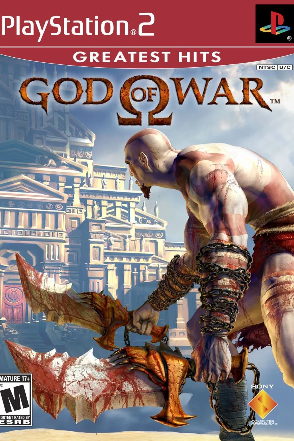 Kratos trong God of War (2005) vung Blades of Chaos trong trận chiến khốc liệt