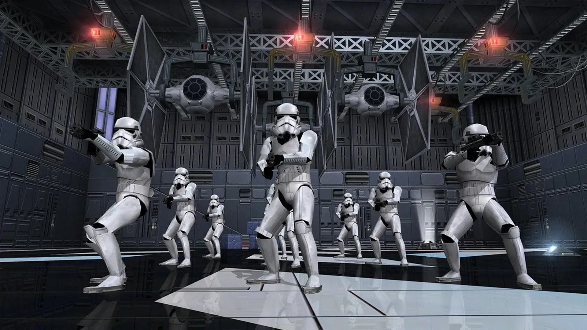 Lính quân đội Clone đang bắn súng trong Star Wars Battlefront II (2005)