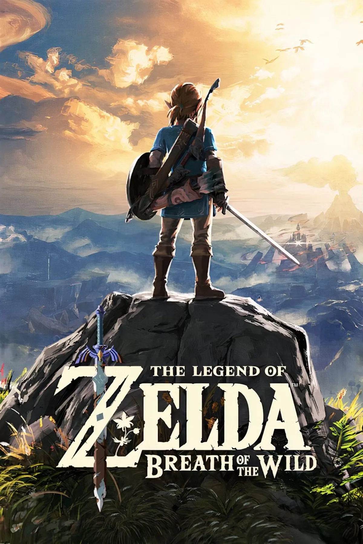 Link ngắm nhìn thế giới Hyrule rộng lớn trong The Legend of Zelda: Breath of the Wild, kiệt tác ra mắt cùng Nintendo Switch.