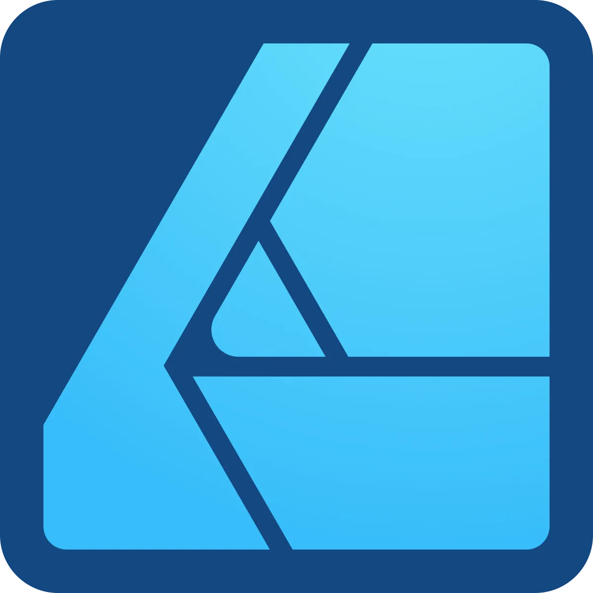 Logo Affinity Designer với thiết kế sắc nét, minh họa công cụ đồ họa vector mạnh mẽ thay thế Adobe Illustrator.