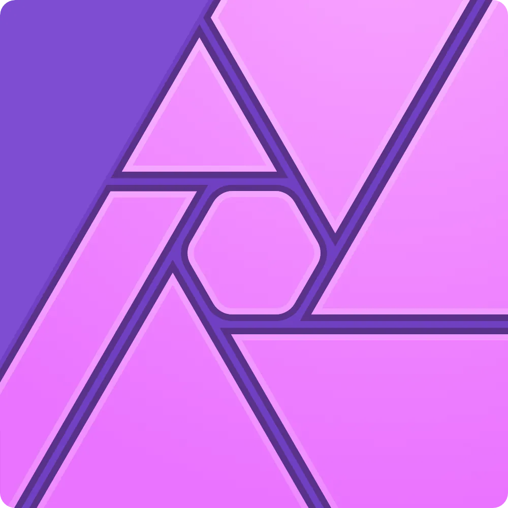 Logo Affinity Photo được thiết kế hiện đại, biểu tượng của một giải pháp chỉnh sửa ảnh chuyên nghiệp thay thế Photoshop.