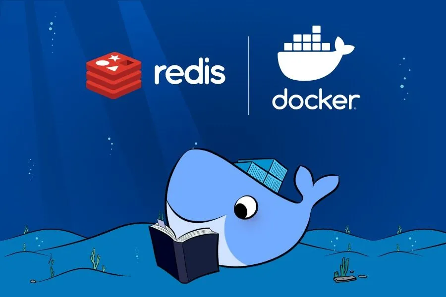 Logo Redis, biểu tượng của một hệ thống quản lý dữ liệu hiệu suất cao thường được dùng trong container Docker, tối ưu tài nguyên.