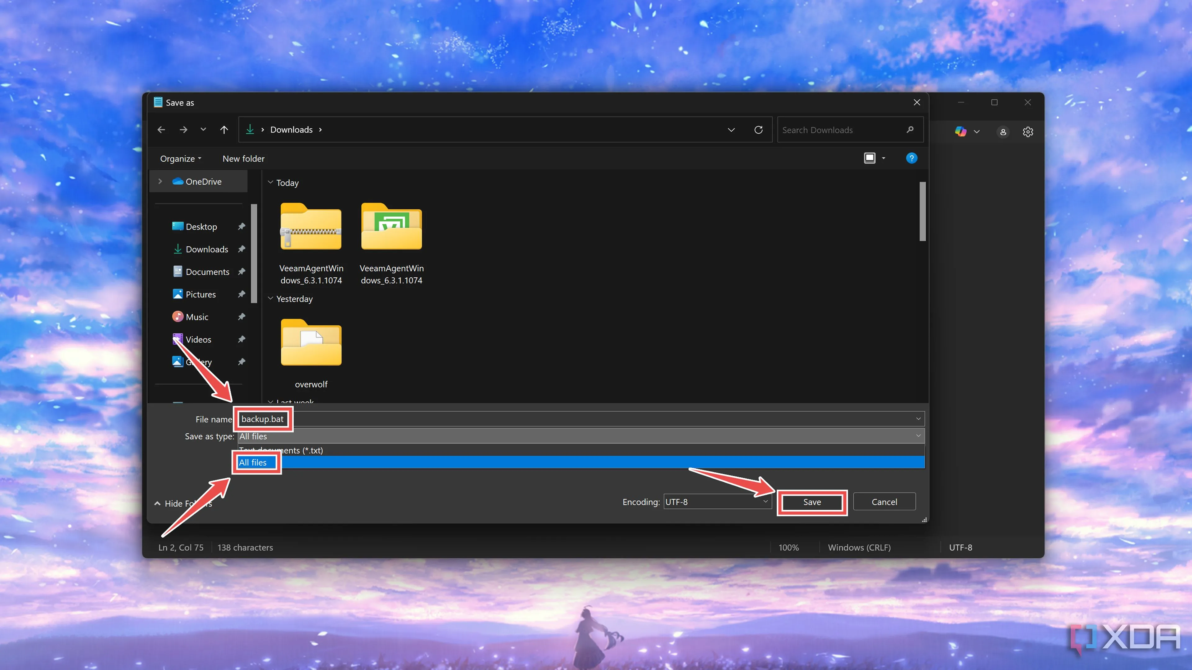 Lưu script Robocopy dưới dạng file .bat để thực thi