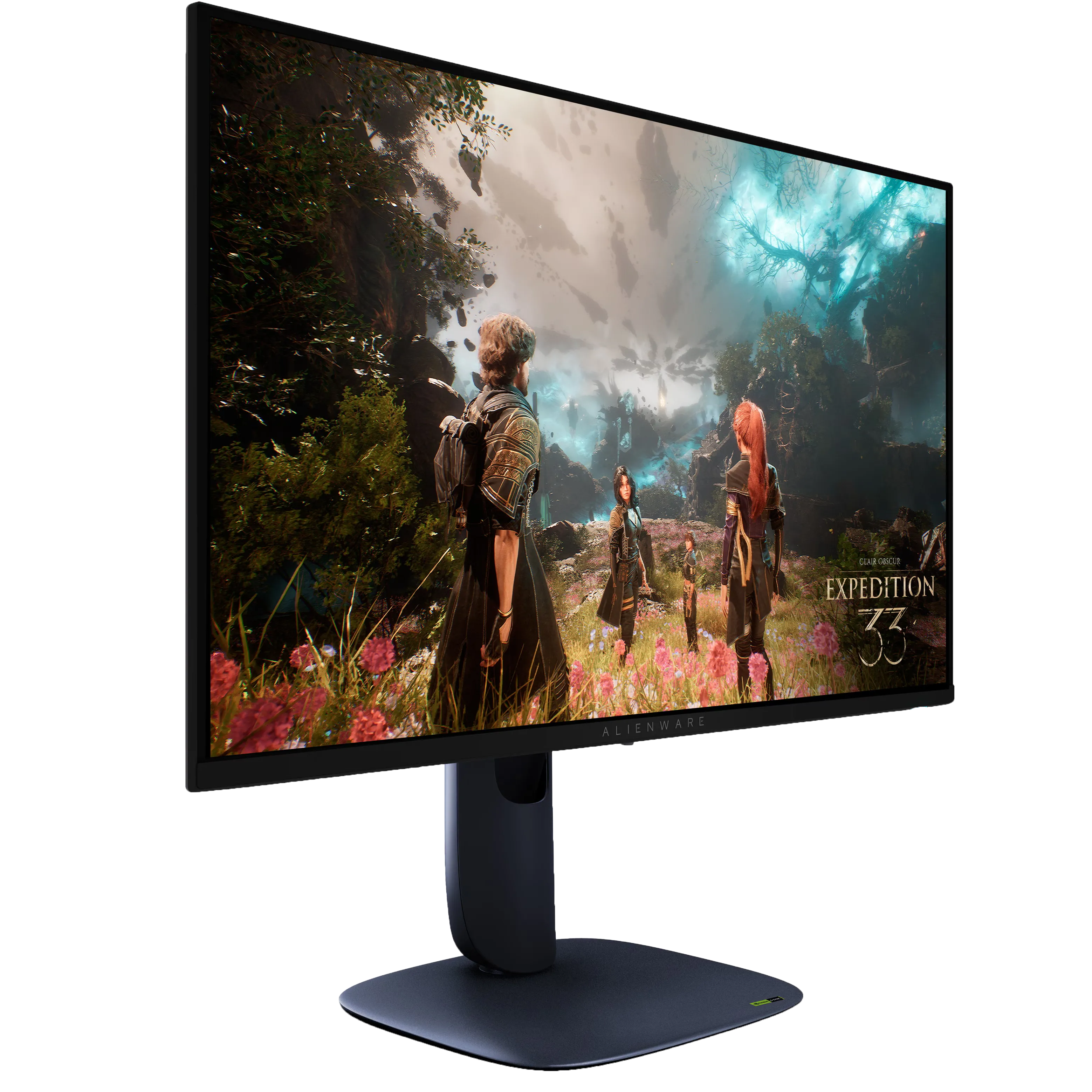 Màn hình Alienware AW2725Q QD-OLED 4K 27 inch màu đen với chân đế chắc chắn