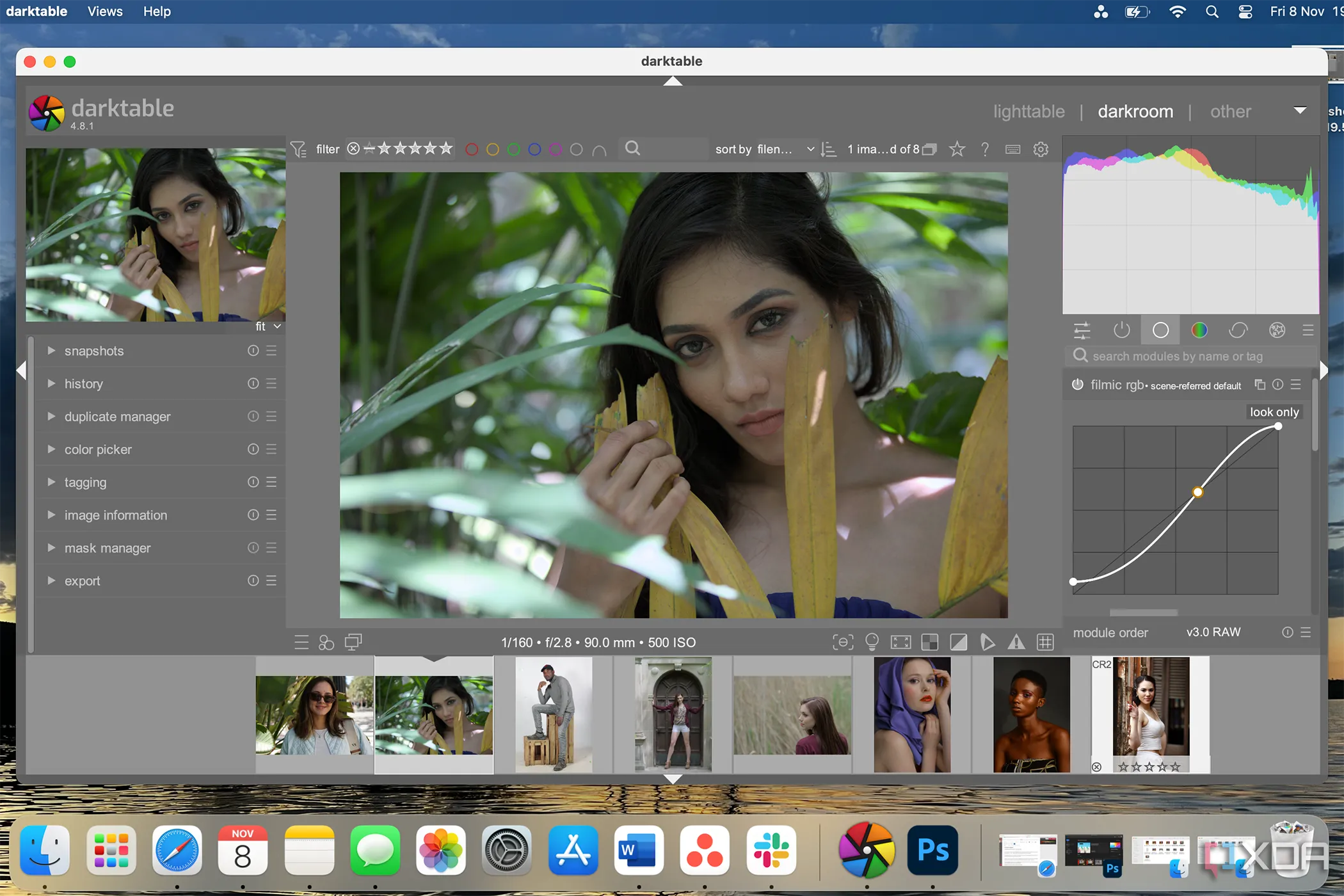 Màn hình chỉnh sửa ảnh trong Darktable - Phần mềm xử lý ảnh RAW chuyên nghiệp
