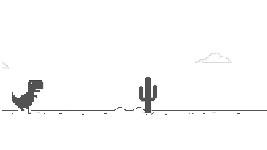 Màn hình game Khủng Long (Dinosaur Game) kinh điển trên trình duyệt của Google Chrome