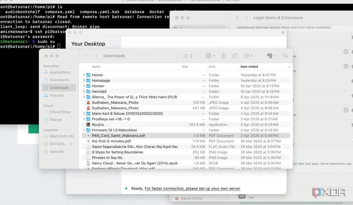 Màn hình hiển thị phiên làm việc đang hoạt động của RustDesk, nhấn mạnh khả năng tự host