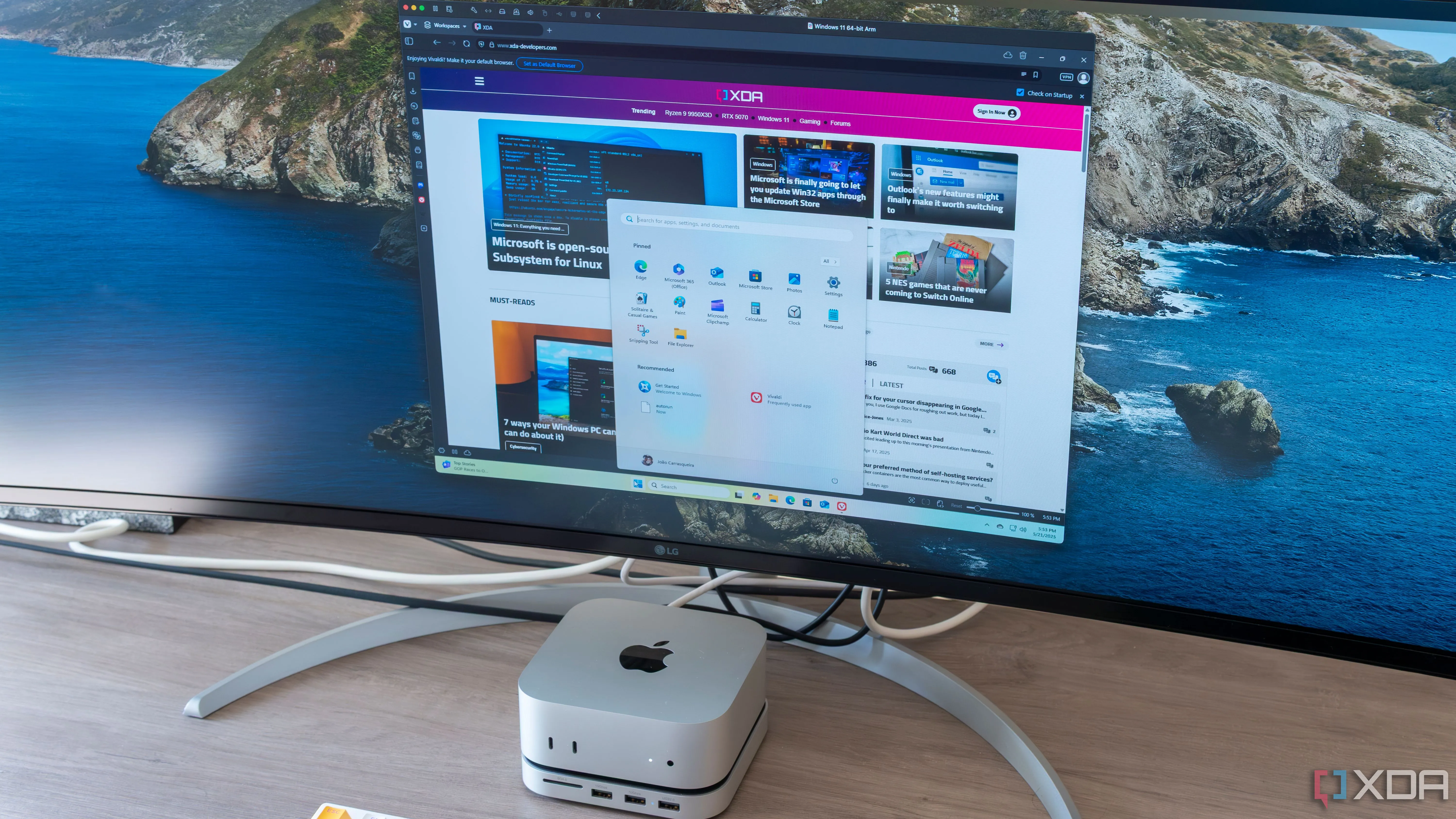 Màn hình hiển thị Windows chạy trên VMware Fusion trên macOS, minh họa việc sử dụng máy ảo và giải pháp lưu trữ NVMe