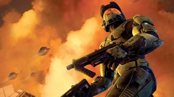 Master Chief trong bìa game Halo 2, biểu tượng của dòng game bắn súng huyền thoại trên Xbox