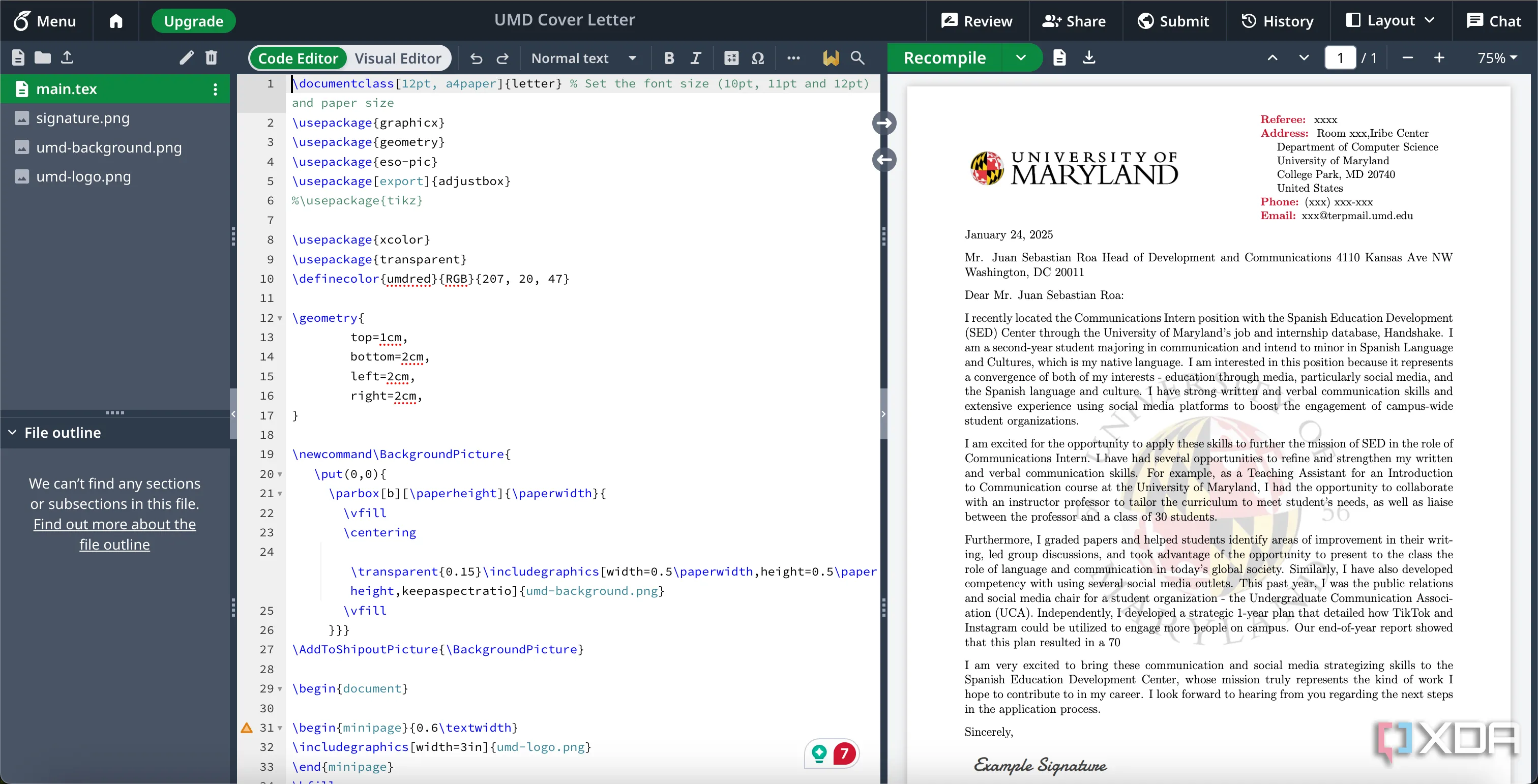 Mẫu thư cho Overleaf